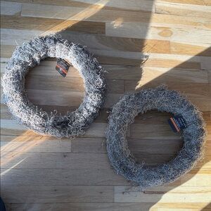 NWT Bundle of 2 - 14” Ashland Moss Gray Wreaths